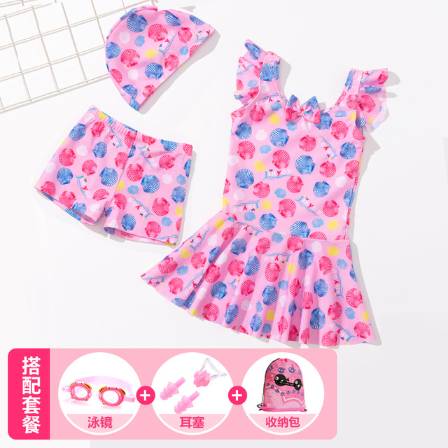 Children's swimsuit girl princess split skirt type flat pants cute children giant girl girl swimsuit
