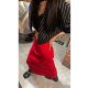 West Kowloon Spring and Autumn New Product High Waist Loose Heart Straight One Step Skirt Slit Half-length Skirt Red Slimming Women