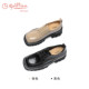 Goldlion Loafers Spring and Autumn New Retro British Style Casual Oxford Shoes Thick Sole Increased Black Small Leather Shoes for Women