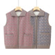 
2025 autumn and winter new style horse clip lapel zipper vest middle-aged and elderly mothers wear grandma wear plus velvet vest