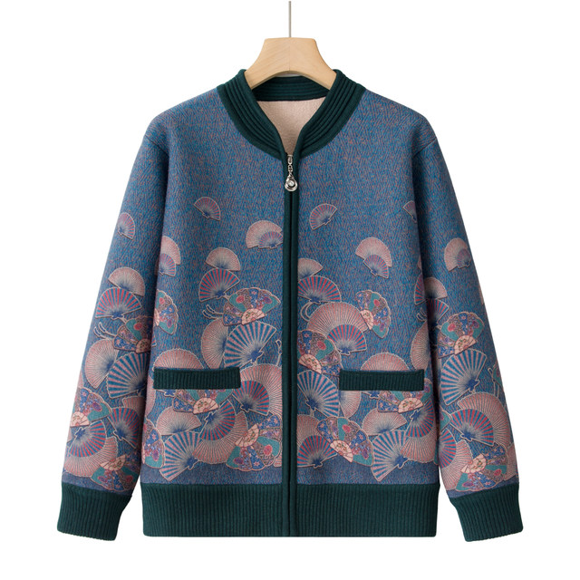 
Middle-aged and elderly women's clothes, mothers' winter jacket, plus fleece, grandma's thick sweater, cardigan, old lady's fashionable jacket