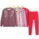 Fashionable mother's thermal underwear set with velvet and thickening for middle-aged and elderly women and old ladies in autumn and winter clothes and pants for grandma