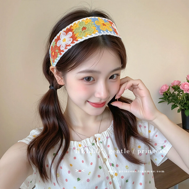 Li Qin's same style sticky bangs magic stickers for broken hair magic stickers knitted hairbands and hair hoops women's face wash headbands
