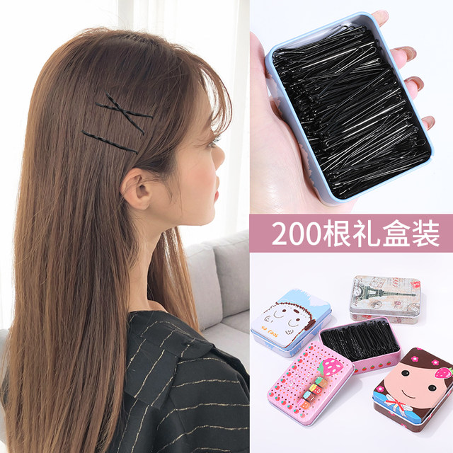 Black clip headdress hair clip one-length clip girl top clip side bang clip broken hair clip simple hair clip