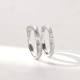 French I love you couple pair ring female ring pair silver niche design simple circle birthday gift for girlfriend S