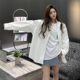 Korean Dongdaemun fashionable age-reducing cartoon printed plus velvet shirt jacket for women loose casual autumn and winter layered tops