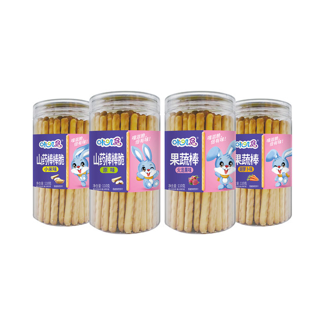 Khaki Rabbit children's snack biscuits, teething yam, fruit and vegetable sticks, crunchy digital baby airplane biscuits