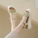 Special flat sandals for pregnant women in summer large-sized women's shoes 41-43 outside soft-soled sandals wide and fat feet