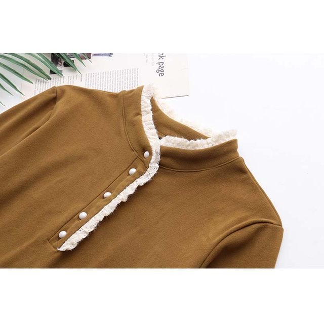 Large -size women's fat MM double -sided moral velvet lace collar bottom shirt, foreign qi, loose, covered with velvet winter
