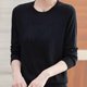 Middle-aged women's sweater in autumn and winter, mother's clothes loose regular base shirt pullover long-sleeved top round neck sweater