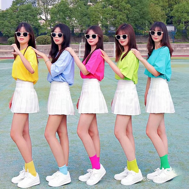 Pleated skirt for small women summer new high-waisted slim skirt solid color large size college style jk skirt suit