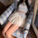 French retro white skirt for women in spring and autumn, outer wear, A-line cake skirt, lace high-waist temperament short skirt