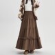 French retro lace cake tutu skirt velvet A-line skirt for women spring and autumn loose mid-length umbrella skirt