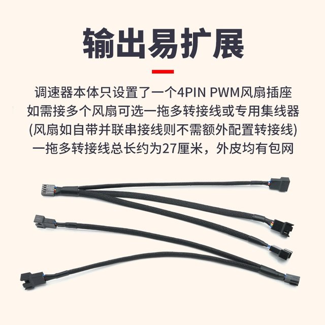 High-power PWM speed regulator 4-wire violent fan speed regulation PD QC fast charging power supply DIY water-cooled radiator