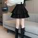 Korean large-size college style sweet girl fat mm high waist skirt summer ruffled pleated a-line short skirt ins
