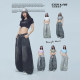 CBXLAB Street Dance Trendy Brand Summer Sea Wave Navel Embroidery Short Sleeve Star Hanging Chain Kpop Hot Girl Slim Body Clothes Women
