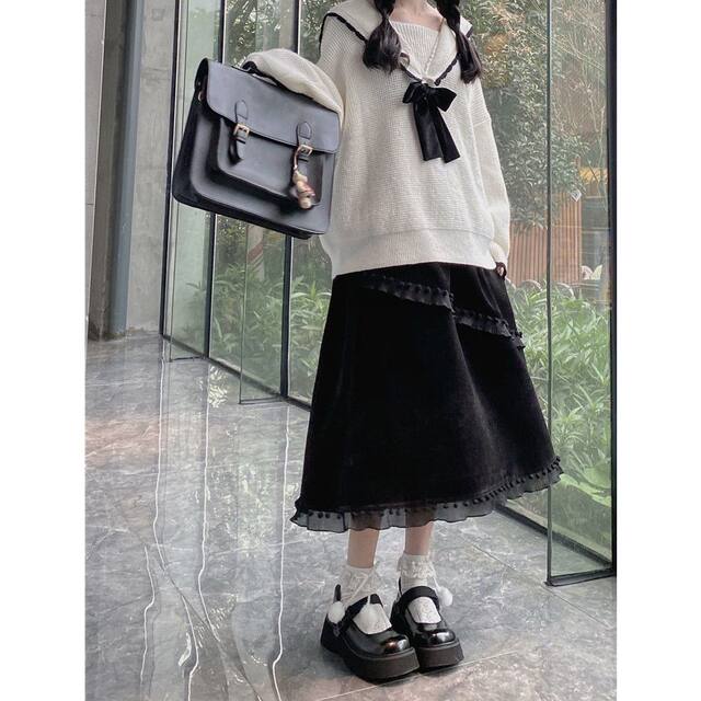 Spring and autumn and winter fat MM2-300jin [Jin is equal to 0.5 kg] Japanese half-body skirt female large size loose high waist sweet overlays, knee drooping A-line umbrella skirt
