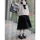 Spring and autumn and winter fat MM2-300jin [Jin is equal to 0.5 kg] Japanese half-body skirt female large size loose high waist sweet overlays, knee drooping A-line umbrella skirt
