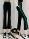 Summer and autumn thin side stripes slim straight cut trousers for women shark pants slim and versatile outside wear Barbie pants trendy