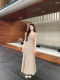 alex stevens solid color slim short-sleeved dress women's holiday long dress summer drape mid-length dress