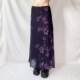 WEEKEEP niche retro style purple plant flower print mesh skirt loose straight slim long skirt