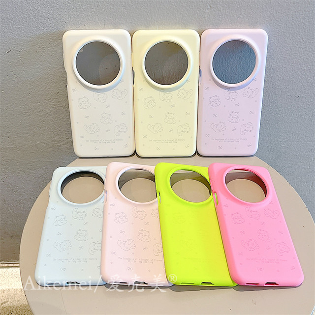 Suitable for Huawei mate70pro+mobile phone case Mate60pro soft cute cartoon bow cat MT40pro liquid silicone mate50pro solid color pura70pro anti-fall women's style