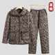 Mother's winter coat, cotton jacket, cotton trousers, home clothes set, middle-aged and elderly grandmother's velvet warm plaid cotton coat two-piece set