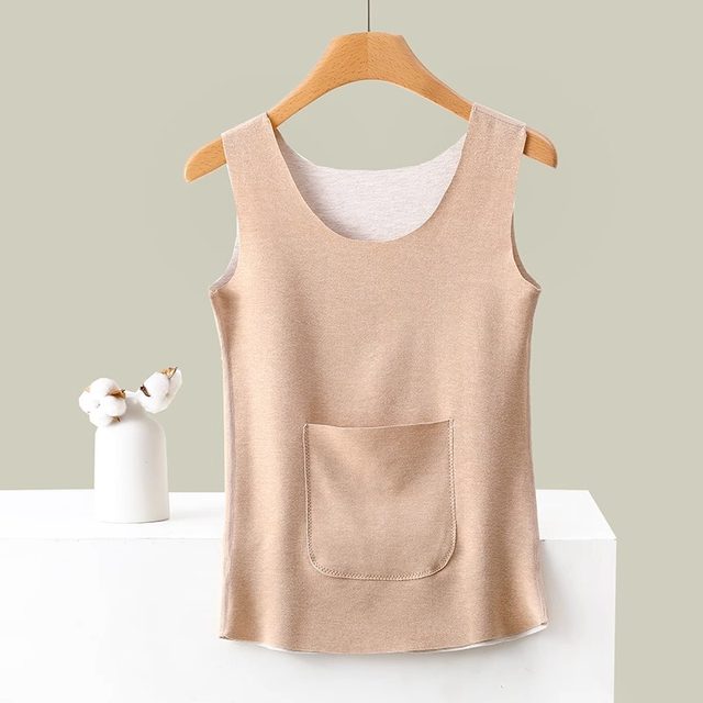 Demo Double Pocket Warm Vests Palace Warm Palace, Wait, Polytic, Wasteless Heating Broken Broken Shirt Female Body Top