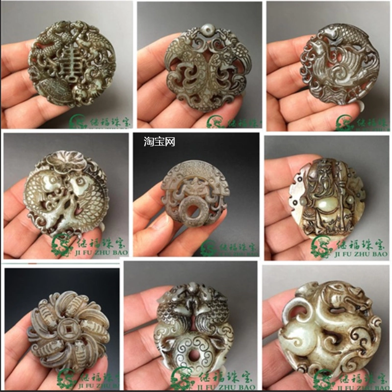 骨董古い玉高古玉骨董玉器古い岫玉紅山文化精彫品ストロングを復古a - 置物