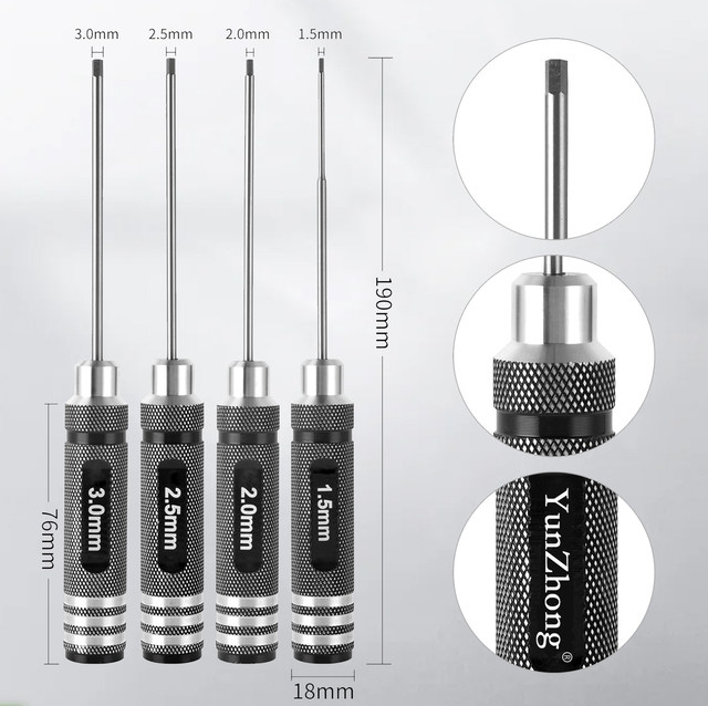 Model aircraft hexagon screwdriver set, high-speed steel super hard special RC model model aircraft maintenance and disassembly tool