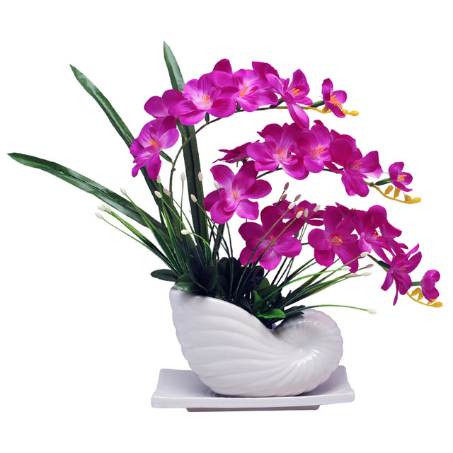 Phalaenopsis artificial flowers silk flower ornaments home living room indoor TV cabinet artificial flowers artificial flowers ornaments flowers