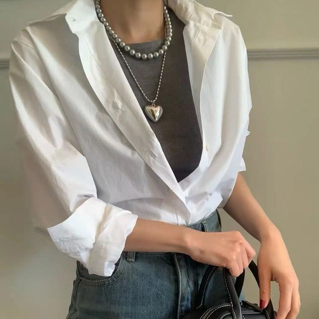 Korean Che Jingyuan same titanium steel non-fading love necklace for women's sunflower silver long peach heart sweater chain