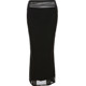 KLIOU Hong Kong style retro black mesh stitching high waist skirt women's slim slim straight hip-covering long skirt summer