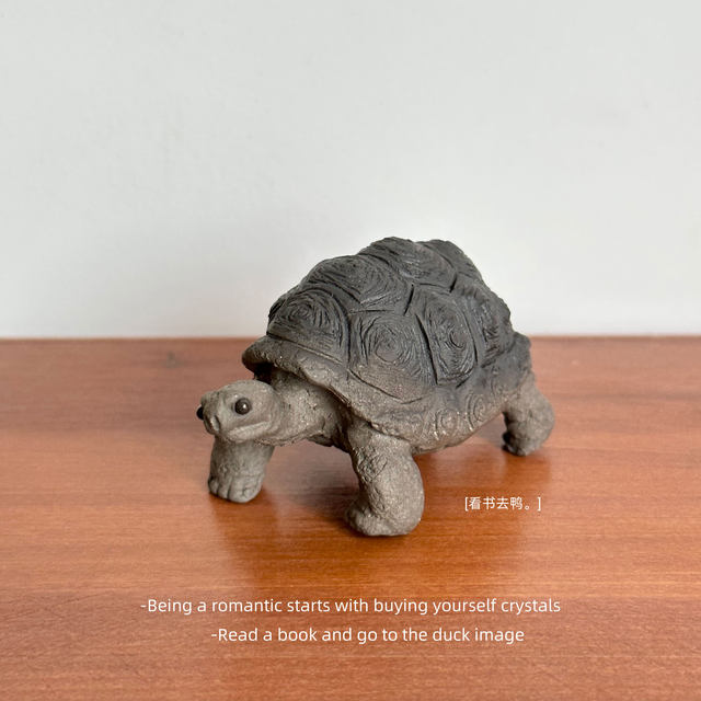 Bored, raise a small turtle that only prolongs life, a handmade ornament gift for turtle raw ornament purple clay tea pet