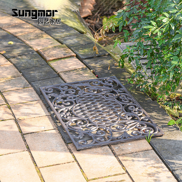 Sungmor retro cast iron floor mats, entrance porch scraped mud floor mats, garden villa decorative ornaments, outdoor door mats