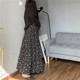 Clothes reading technique covers the skirt A-line skirt Polka dot printed high-waist cake skirt Large swaying autumn and winter to ankle long skirt