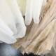 Silk velvet spliced ​​mesh, retro fairy beauty! Elastic waist strap A-line mid-length puffy skirt for women