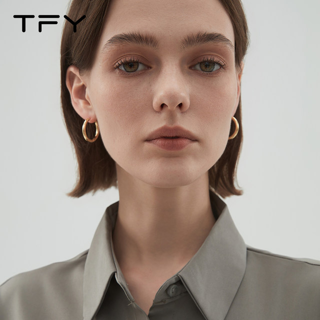 Plain ring earrings for women circle ear buckles 2025 new hot style fashion style high-end earring circle metal earrings