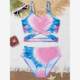 European and American foreign trade original single export swimsuit medium and large girls split triangle bikini hot spring children's cute princess outfit