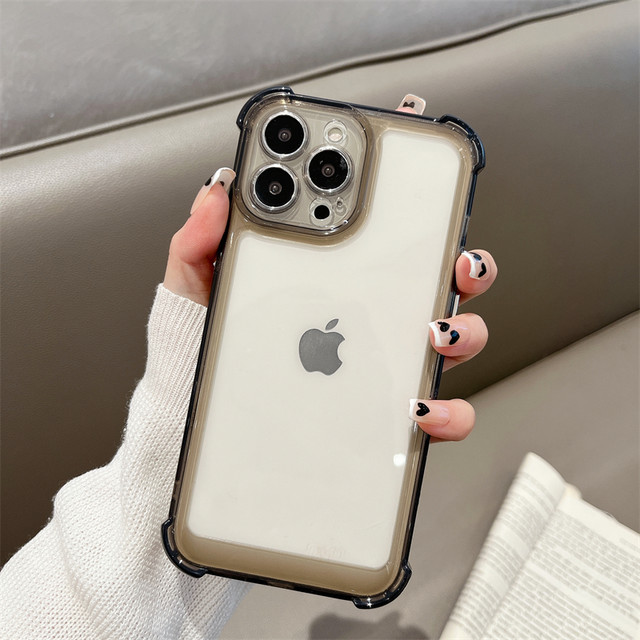 Simple and high-end sense applicable to Apple 17 mobile phone case iphone13/15 transparent 16pro full-inclusive max anti-fall 17promax silicone 11/12 men's x/xr/7/8plus airbag 15promax
