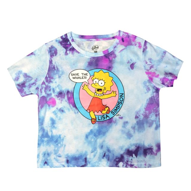 Export baby blue -purple cartoon tie dyeing color street swag sweetheart y2k hot girl cute soft cute short -sleeved T -shirt
