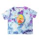 Export baby blue -purple cartoon tie dyeing color street swag sweetheart y2k hot girl cute soft cute short -sleeved T -shirt
