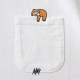 Japanese cute sloth loose shoulder embroidered pocket for men and women middle-sex couple pure cotton round neck short-sleeved T-shirt gj2023