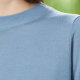 2025 spring new product short-sleeved basic style solid color half-high round neck worsted pure wool base thin sweater pullover