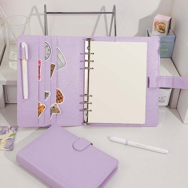 Zhongjia a5 loose-leaf book, high-value hand ledger, loose-leaf notepad, purple diary, magnetic buckle notebook, a6 blank book, square detachable Japanese card book storage, high-end business customizable