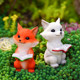 Cute Nine -tailed Fox Tail Mergly Flower Pot Scenery Decoration Garden Balcony Micro Landscape Fox Tianden Winter Winter Display
