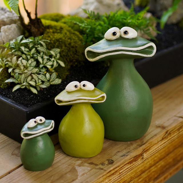 Cartoon cute big mouth frog flower pot decoration decoration frog animal creative childlike desktop garden grocery gift
