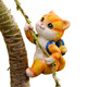 Cute kitten outdoor flower gardening wall hanging wall decoration courtyard tree hanging flower pot hanging kindergarten decoration ornaments