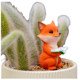 Cute Nine -tailed Fox Tail Mergly Flower Pot Scenery Decoration Garden Balcony Micro Landscape Fox Tianden Winter Winter Display
