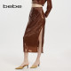 bebe winter series women's slim sequin brown midi pencil skirt skirt 420005